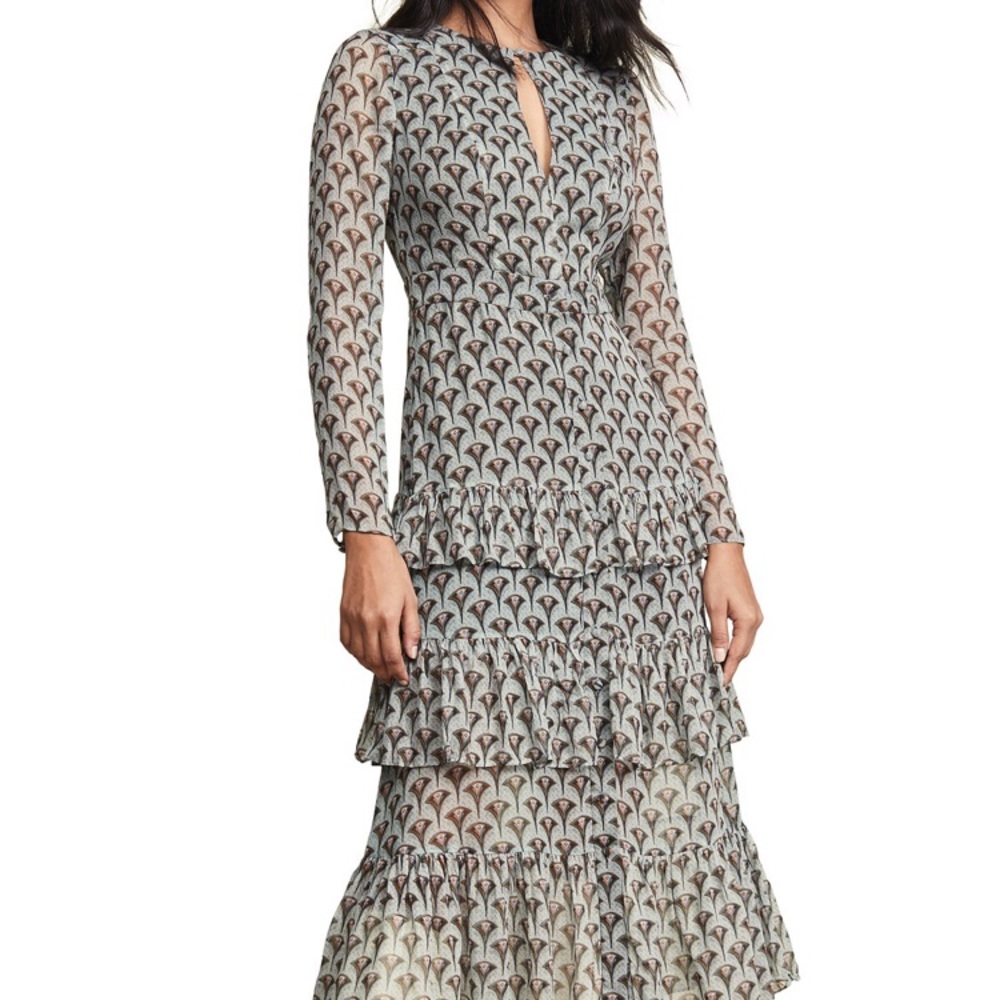Alexis Art Deco Print Dress